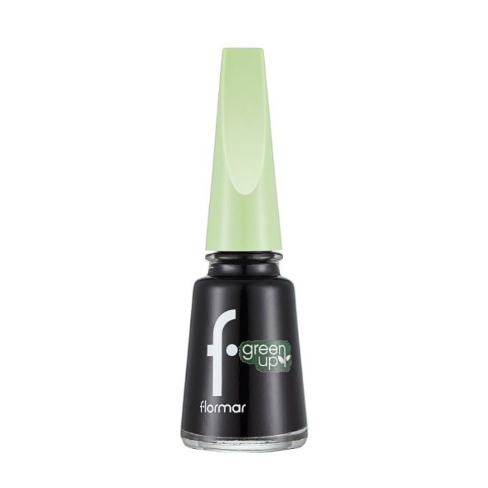 Flormar Green Up Nail Enamel - 015 Blackest Black