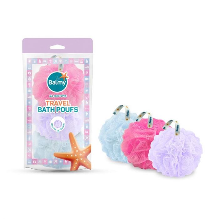 Balmy Travel Bath Poufs Pack