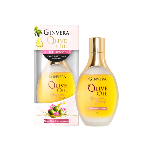 Ginvera Olive Oil Premium Blend Nourishing Rose Geranium Body Oil 100ml
