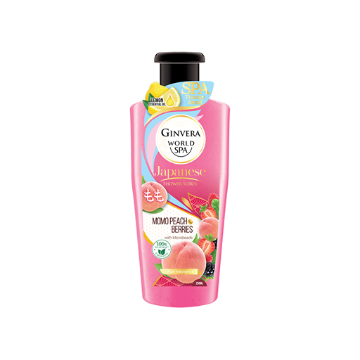 Ginvera World Spa Momo Peach & Berries Japanese Shower Scrub 250ml