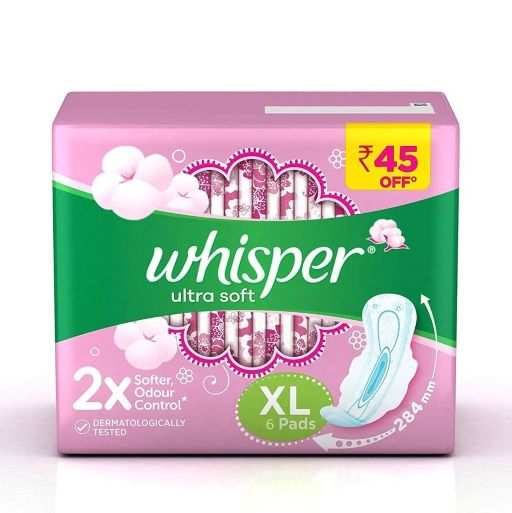 Whisper Ultra Soft Air Fresh Sanitary Pads XL 6pcs