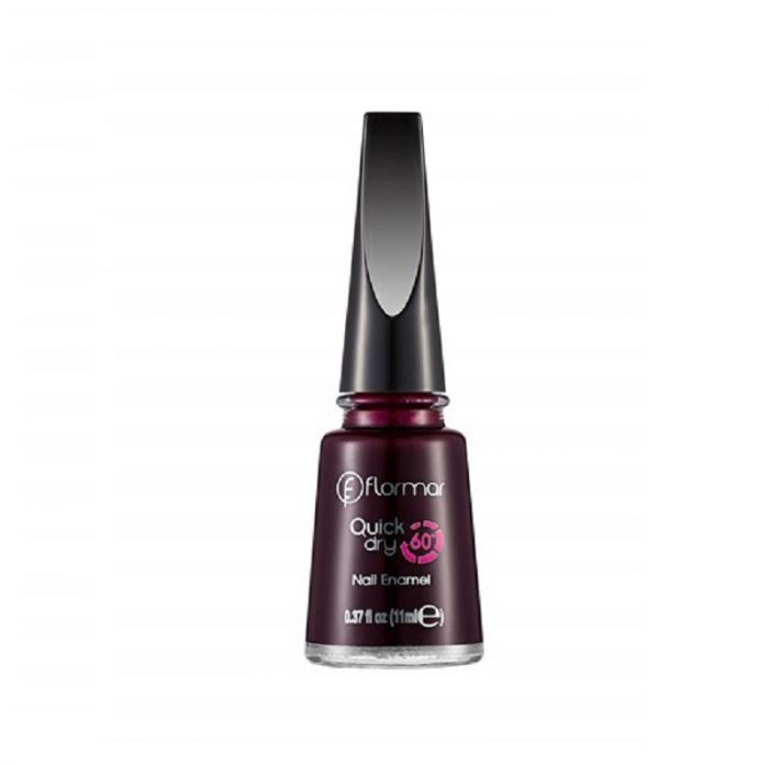 Flormar Quick Dry Nail Enamel - 21 Blackstar Red